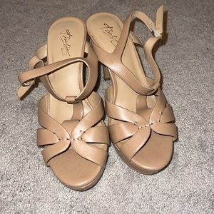 tan high heels